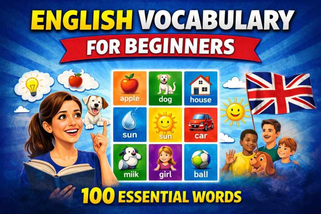 English Vocabulary for Beginners – 100 Essential Words