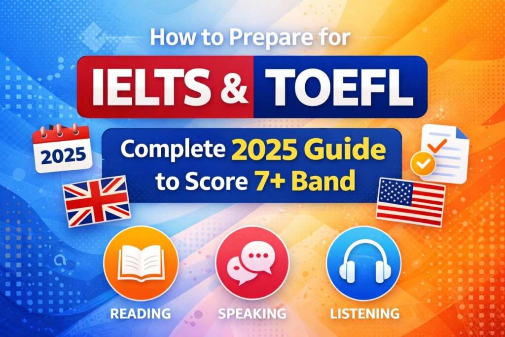 How to Prepare for IELTS and TOEFL: Complete 2025 Guide to Score 7+ Band